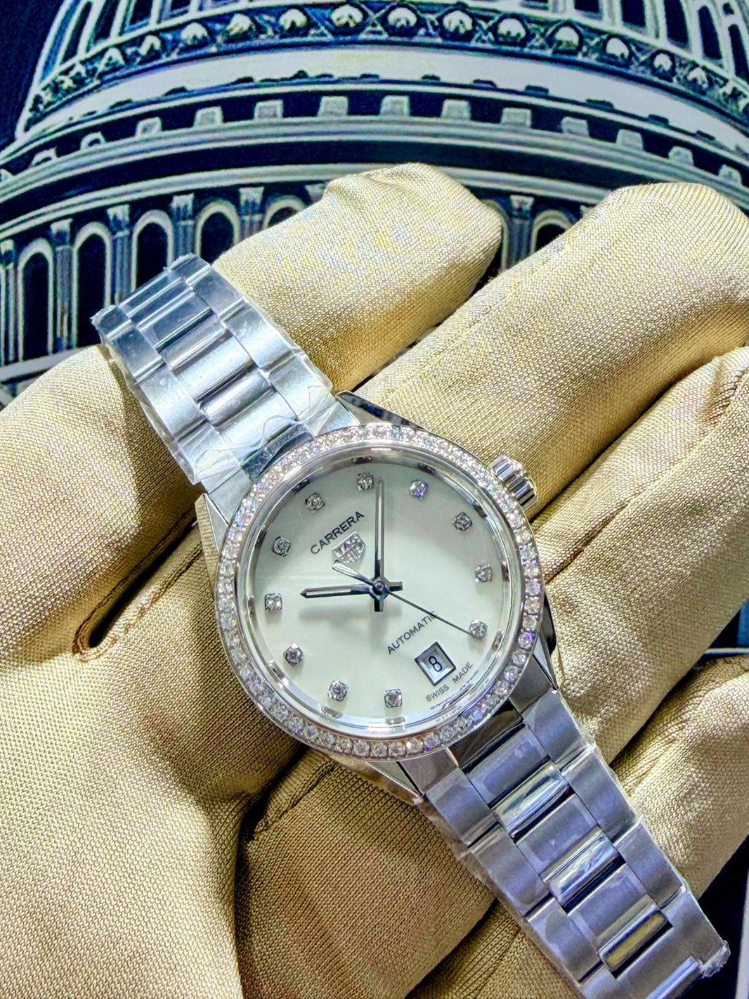 Tag Carrera Date MOP 29mm Diamonds