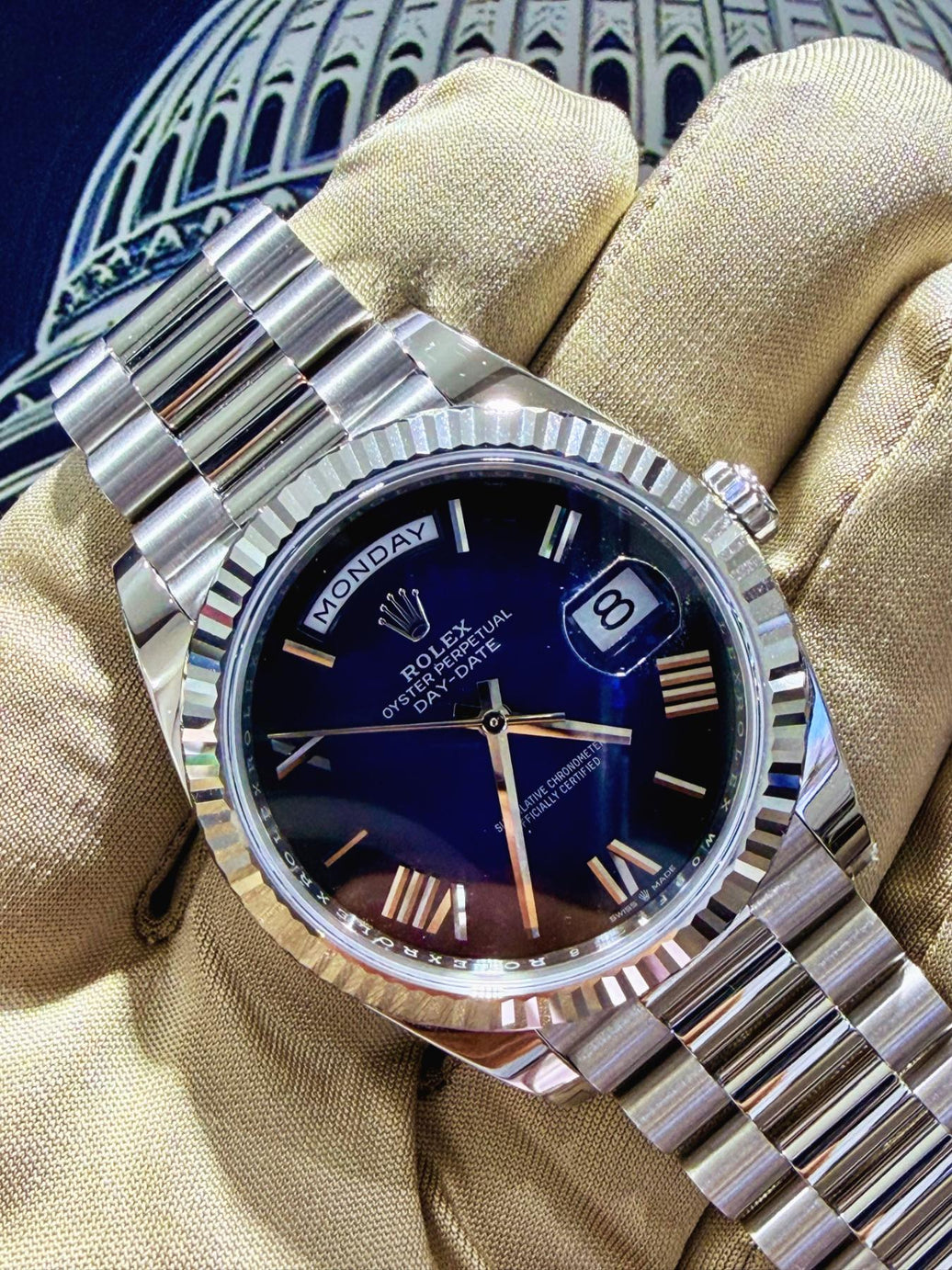 Rolex Presidential Day-Date Platinum Blue Ombre